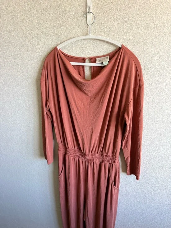 Anthropologie Saturday Sunday Dylan Cowl Neck Jumpsuit Loungewear Casual Rust - Picture 10 of 10